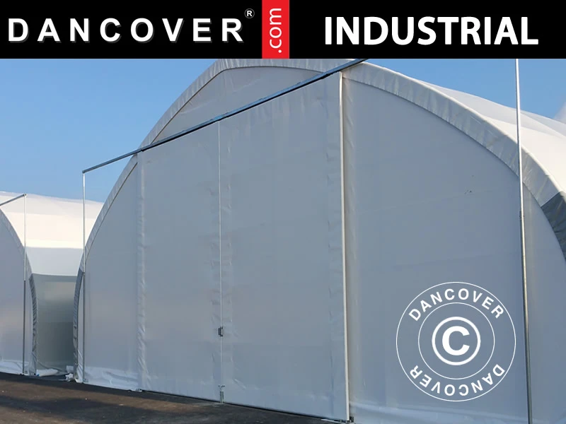 Porte Coulissante 3x3m Pour Tente De Stockage/tunnel Agricole 10m, PVC, Blanc 1 Porte Coulissante 3x3m Pour Tente De Stockage/tunnel Agricole 10m, PVC, Blanc