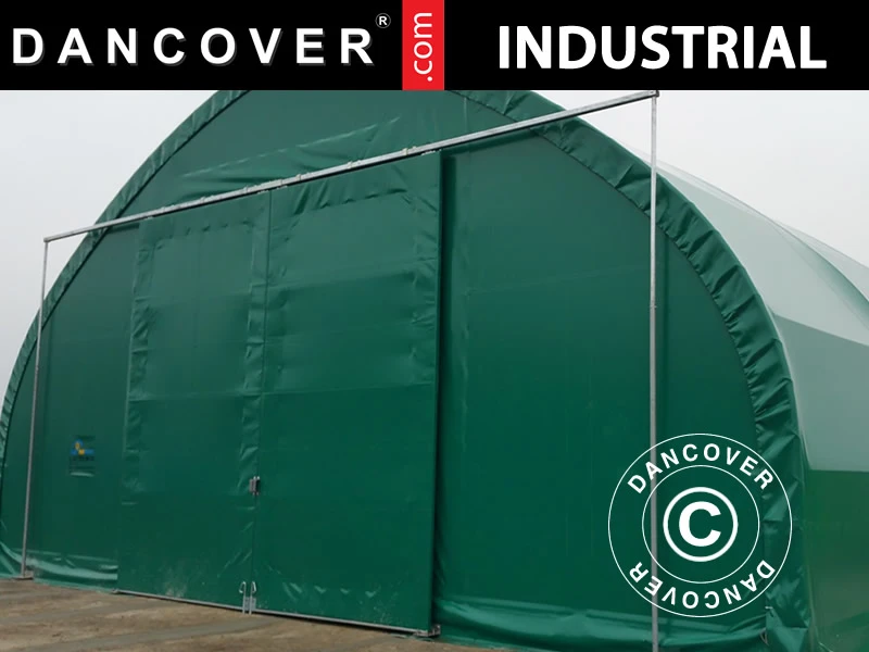 Porte Coulissante 3x3m Pour Tente De Stockage/tunnel Agricole 10m, PVC, Vert 2 Porte Coulissante 3x3m Pour Tente De Stockage/tunnel Agricole 10m, PVC, Vert – Image 2