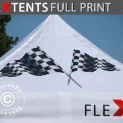 Toile De Toit Imprimée Avec Cantonnière Pour Tente Pliante FleXtents® PRO 2x2m