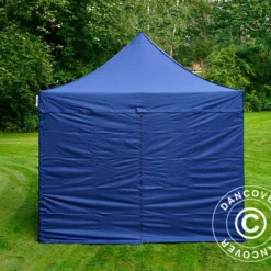 Tente Pliante FleXtents PRO 3x3m Bleu Foncé, Avec 4 Cotés -Promos Jardin Natif Magasin ft04005 011