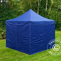 Tente Pliante FleXtents PRO 3x3m Bleu Foncé, Avec 4 Cotés -Promos Jardin Natif Magasin ft04005 012