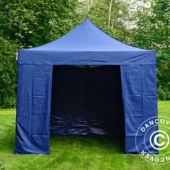 Tente Pliante FleXtents PRO 3x3m Bleu Foncé, Avec 4 Cotés -Promos Jardin Natif Magasin ft04005 0151
