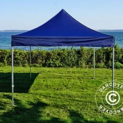 Tente Pliante FleXtents PRO 3x3m Bleu Foncé, Avec 4 Cotés -Promos Jardin Natif Magasin ft04005 018