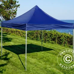 Tente Pliante FleXtents PRO 3x3m Bleu Foncé, Avec 4 Cotés -Promos Jardin Natif Magasin ft04005 019