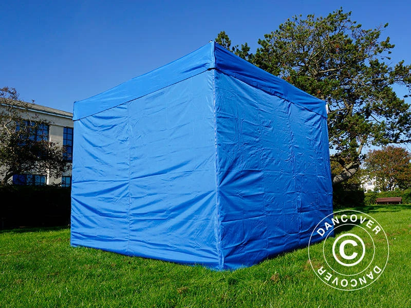 Tente Pliante FleXtents PRO 3x3m Bleu, Avec 4 Cotés 2 Tente Pliante FleXtents PRO 3x3m Bleu, Avec 4 Cotés – Image 2