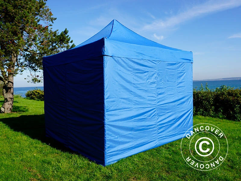 Tente Pliante FleXtents PRO 3x3m Bleu, Avec 4 Cotés 3 Tente Pliante FleXtents PRO 3x3m Bleu, Avec 4 Cotés – Image 3