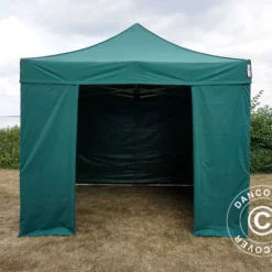 Tente Pliante FleXtents PRO 3x3m Vert, Avec 4 Cotés -Promos Jardin Natif Magasin ft04078 06