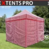 Tente Pliante FleXtents PRO 3x3m Rayé, Avec 4 Cotés