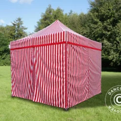 Tente Pliante FleXtents PRO 3x3m Rayé, Avec 4 Cotés -Promos Jardin Natif Magasin ft04098 03