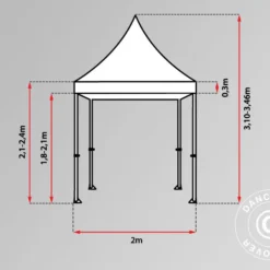Tente Pliante FleXtents PRO 2x2m Bleu -Promos Jardin Natif Magasin ft04108 9990
