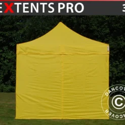 Tente Pliante FleXtents PRO 3x3m Jaune, Avec 4 Cotés