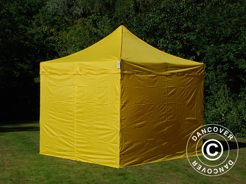 Tente Pliante FleXtents PRO 3x3m Jaune, Avec 4 Cotés 2 Tente Pliante FleXtents PRO 3x3m Jaune, Avec 4 Cotés – Image 2