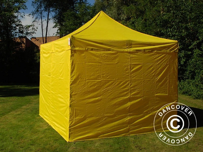 Tente Pliante FleXtents PRO 3x3m Jaune, Avec 4 Cotés 3 Tente Pliante FleXtents PRO 3x3m Jaune, Avec 4 Cotés – Image 3