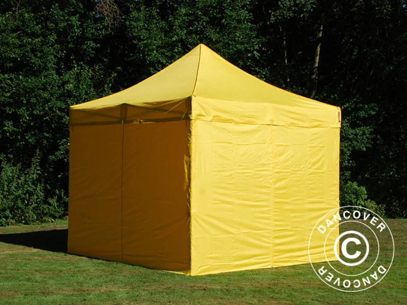 Tente Pliante FleXtents PRO 3x3m Jaune, Avec 4 Cotés 4 Tente Pliante FleXtents PRO 3x3m Jaune, Avec 4 Cotés – Image 4