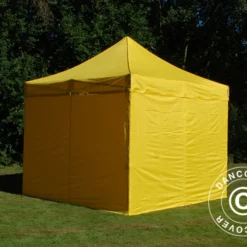 Tente Pliante FleXtents PRO 3x3m Jaune, Avec 4 Cotés 25 Tente Pliante FleXtents PRO 3x3m Jaune, Avec 4 Cotés -Promos Jardin Natif Magasin ft04130 05