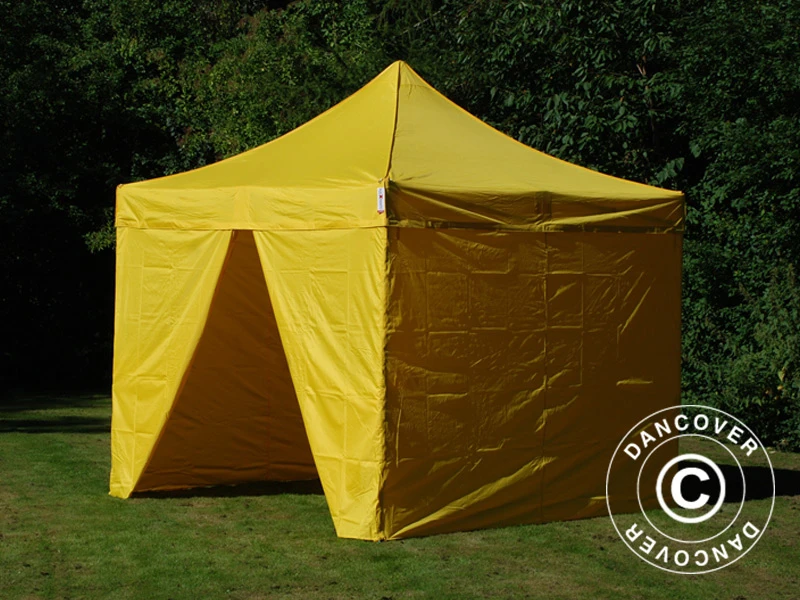 Tente Pliante FleXtents PRO 3x3m Jaune, Avec 4 Cotés 8 Tente Pliante FleXtents PRO 3x3m Jaune, Avec 4 Cotés – Image 8