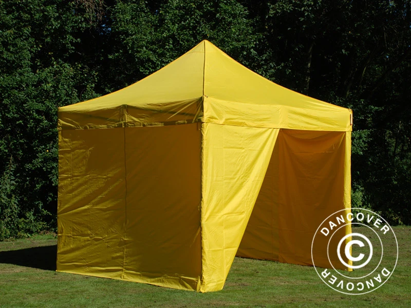 Tente Pliante FleXtents PRO 3x3m Jaune, Avec 4 Cotés 11 Tente Pliante FleXtents PRO 3x3m Jaune, Avec 4 Cotés – Image 11
