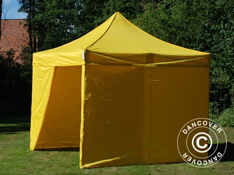 Tente Pliante FleXtents PRO 3x3m Jaune, Avec 4 Cotés 13 Tente Pliante FleXtents PRO 3x3m Jaune, Avec 4 Cotés – Image 13