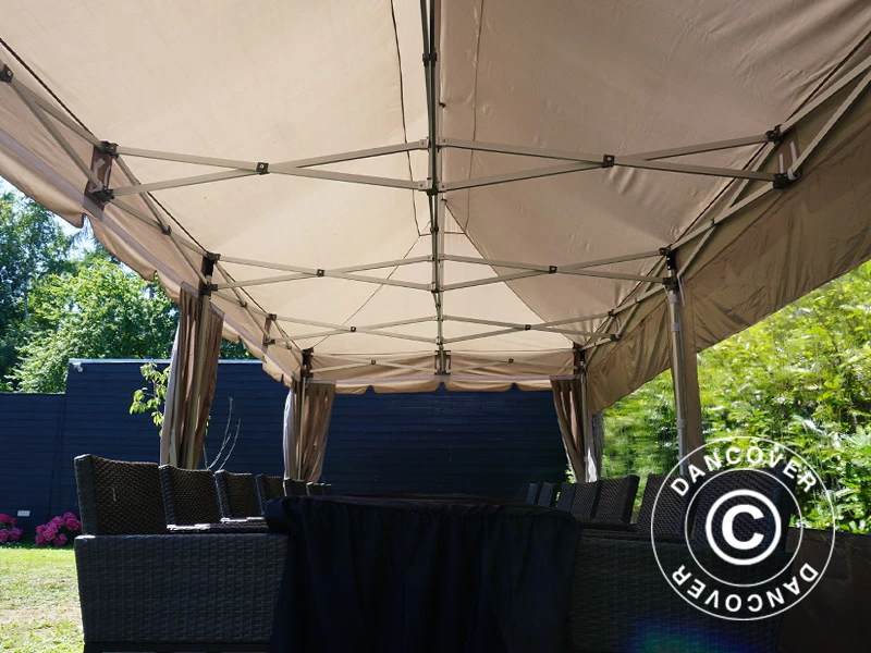 Tente Pliante FleXtents PRO "Peaked" 3x6m Latte, Incl. 6 Parois Latérales Et 6 Rideaux Décoratifs 5 Tente Pliante FleXtents PRO "Peaked" 3x6m Latte, Incl. 6 Parois Latérales Et 6 Rideaux Décoratifs – Image 5