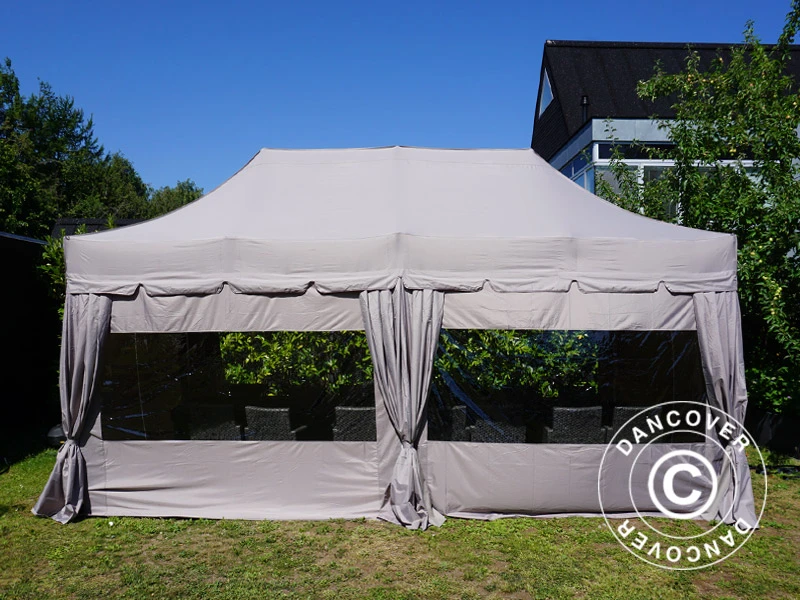 Tente Pliante FleXtents PRO "Peaked" 3x6m Latte, Incl. 6 Parois Latérales Et 6 Rideaux Décoratifs 7 Tente Pliante FleXtents PRO "Peaked" 3x6m Latte, Incl. 6 Parois Latérales Et 6 Rideaux Décoratifs – Image 7
