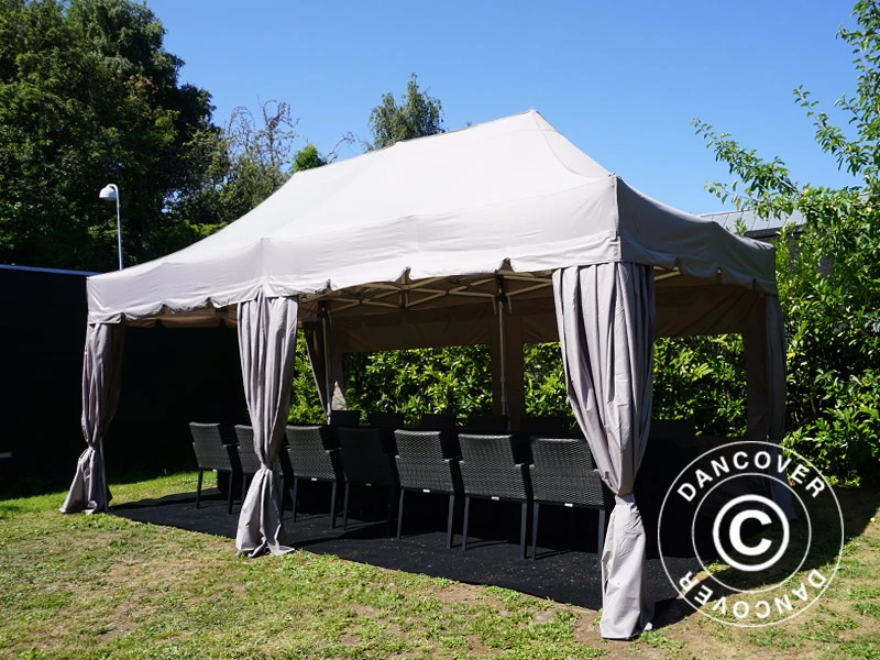 Tente Pliante FleXtents PRO "Peaked" 3x6m Latte, Incl. 6 Parois Latérales Et 6 Rideaux Décoratifs 10 Tente Pliante FleXtents PRO "Peaked" 3x6m Latte, Incl. 6 Parois Latérales Et 6 Rideaux Décoratifs – Image 10