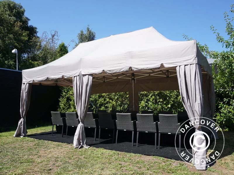 Tente Pliante FleXtents PRO "Peaked" 3x6m Latte, Incl. 6 Parois Latérales Et 6 Rideaux Décoratifs 11 Tente Pliante FleXtents PRO "Peaked" 3x6m Latte, Incl. 6 Parois Latérales Et 6 Rideaux Décoratifs – Image 11