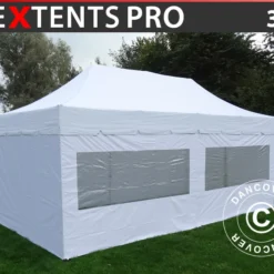 Tente Pliante FleXtents PRO "Peaked" 3x6m Blanc, Avec 6 Cotés