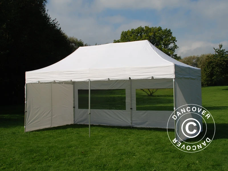 Tente Pliante FleXtents PRO "Peaked" 3x6m Blanc, Avec 6 Cotés 2 Tente Pliante FleXtents PRO "Peaked" 3x6m Blanc, Avec 6 Cotés – Image 2