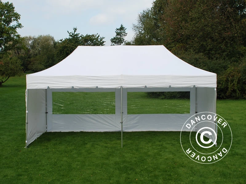 Tente Pliante FleXtents PRO "Peaked" 3x6m Blanc, Avec 6 Cotés 3 Tente Pliante FleXtents PRO "Peaked" 3x6m Blanc, Avec 6 Cotés – Image 3