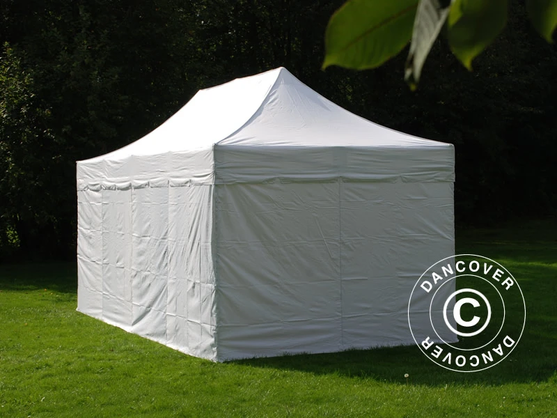 Tente Pliante FleXtents PRO "Peaked" 3x6m Blanc, Avec 6 Cotés 4 Tente Pliante FleXtents PRO "Peaked" 3x6m Blanc, Avec 6 Cotés – Image 4