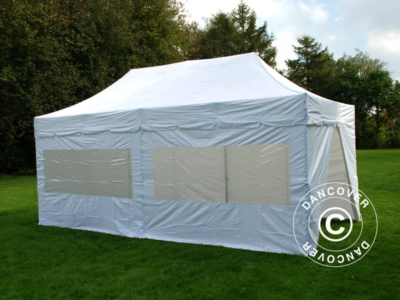 Tente Pliante FleXtents PRO "Peaked" 3x6m Blanc, Avec 6 Cotés 6 Tente Pliante FleXtents PRO "Peaked" 3x6m Blanc, Avec 6 Cotés – Image 6