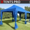 Tente Pliante FleXtents PRO 3x6m Bleu, Incl. 6 Rideaux Decoratifs