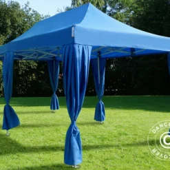 Tente Pliante FleXtents PRO 3x6m Bleu, Incl. 6 Rideaux Decoratifs -Promos Jardin Natif Magasin ft04151 015