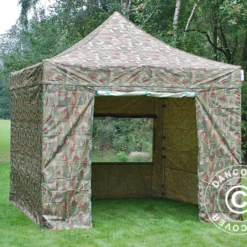 Tente Pliante FleXtents PRO 3x3m Camouflage, Avec 4 Cotés -Promos Jardin Natif Magasin ft04164 012