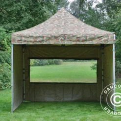 Tente Pliante FleXtents PRO 3x3m Camouflage, Avec 4 Cotés -Promos Jardin Natif Magasin ft04164 023