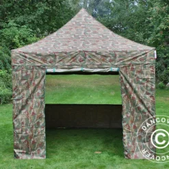Tente Pliante FleXtents PRO 3x3m Camouflage, Avec 4 Cotés -Promos Jardin Natif Magasin ft04164 096