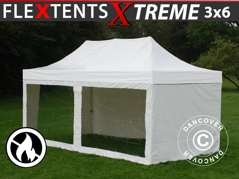 Tente Pliante FleXtents Xtreme 50 Heavy Duty 3x6m Blanc, Avec 6 Cotés 1 Tente Pliante FleXtents Xtreme 50 Heavy Duty 3x6m Blanc, Avec 6 Cotés