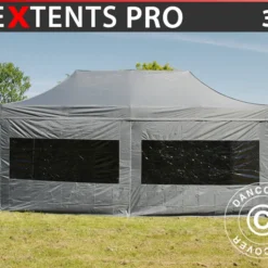 Tente Pliante FleXtents PRO 3x6m Gris, Avec 6 Cotés