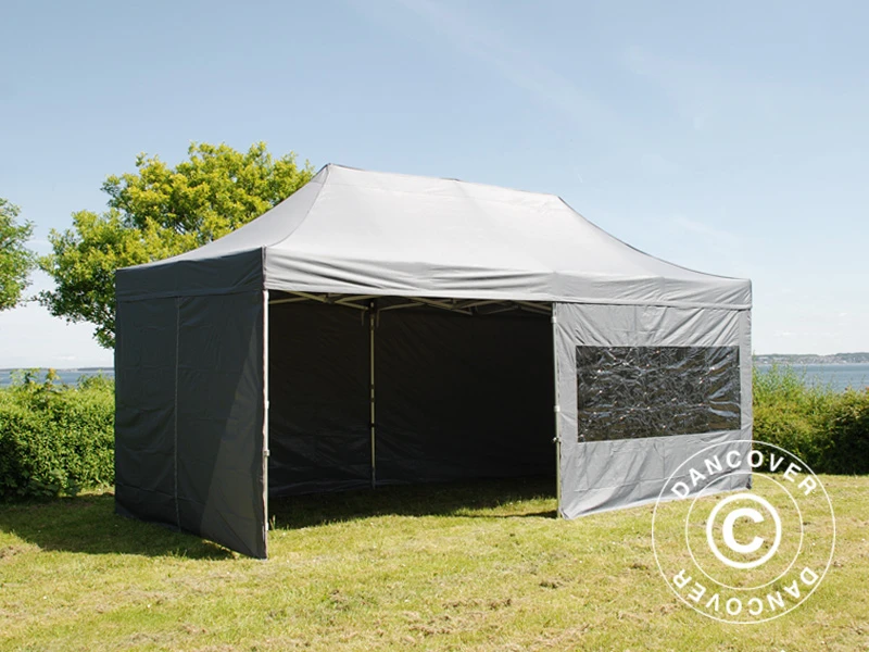 Tente Pliante FleXtents PRO 3x6m Gris, Avec 6 Cotés 3 Tente Pliante FleXtents PRO 3x6m Gris, Avec 6 Cotés – Image 3