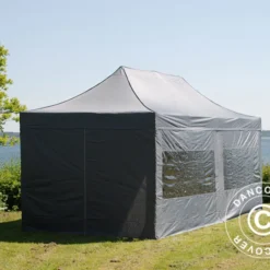 Tente Pliante FleXtents PRO 3x6m Gris, Avec 6 Cotés 36 Tente Pliante FleXtents PRO 3x6m Gris, Avec 6 Cotés -Promos Jardin Natif Magasin ft04173 0023