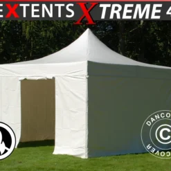 Tente Pliante FleXtents Xtreme 50 Heavy Duty 4x4m, Blanc Avec 4 Cotés