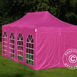Tente Pliante FleXtents Xtreme 50 Vintage Style 3x6m Rose, Avec 6 Cotés -Promos Jardin Natif Magasin ft04277 011