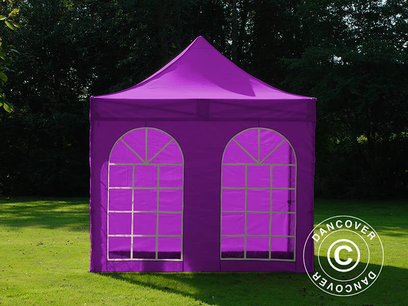 Tente Pliante FleXtents PRO 3x3m Violet, Avec 4 Cotés 2 Tente Pliante FleXtents PRO 3x3m Violet, Avec 4 Cotés – Image 2