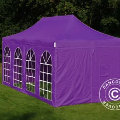 Tente Pliante FleXtents Xtreme 50 Vintage Style 3x6m Violet, Avec 6 Cotés -Promos Jardin Natif Magasin ft04293 011