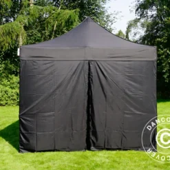 Tente Pliante FleXtents PRO 3x4,5m Noir, Avec 4 Cotés -Promos Jardin Natif Magasin ft04296 04