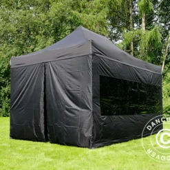 Tente Pliante FleXtents PRO 3x4,5m Noir, Avec 4 Cotés -Promos Jardin Natif Magasin ft04296 041