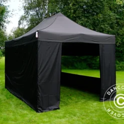 Tente Pliante FleXtents PRO 3x4,5m Noir, Avec 4 Cotés -Promos Jardin Natif Magasin ft04296 043