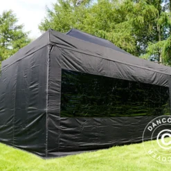 Tente Pliante FleXtents PRO 3x4,5m Noir, Avec 4 Cotés -Promos Jardin Natif Magasin ft04296 044