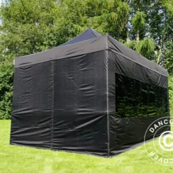 Tente Pliante FleXtents PRO 3x4,5m Noir, Avec 4 Cotés -Promos Jardin Natif Magasin ft04296 045