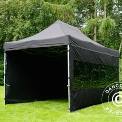 Tente Pliante FleXtents PRO 3x4,5m Noir, Avec 4 Cotés -Promos Jardin Natif Magasin ft04296 048